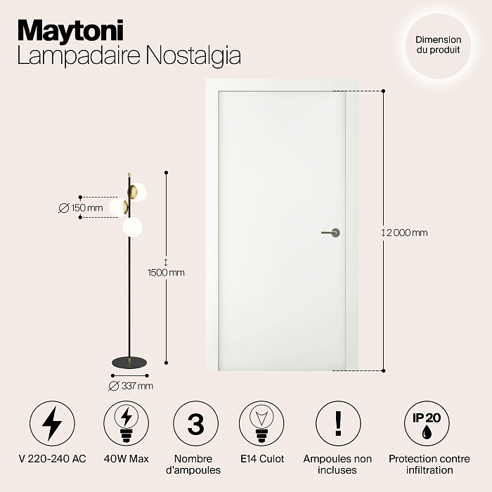 Торшер Maytoni MOD048FL-03G